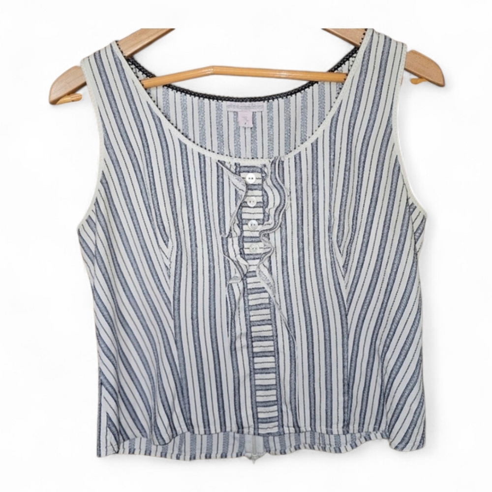 AUSTIN REED Striped Silk Shell Top - Size 10